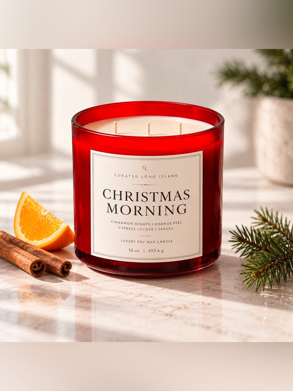 Christmas Morning 3-Wick Candle | Luxury Holiday Soy Wax | 16oz